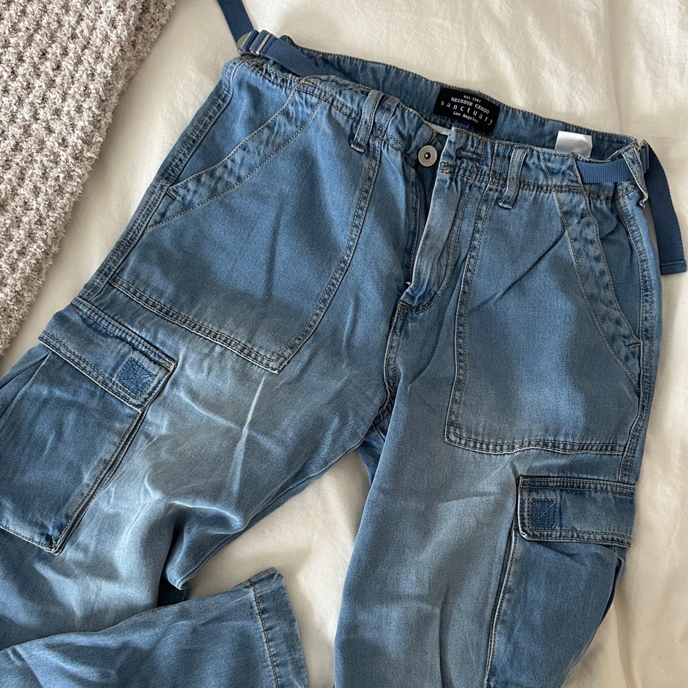 Sanctuary Blue Cargo Jeans (super soft) - Picture 4 of 5